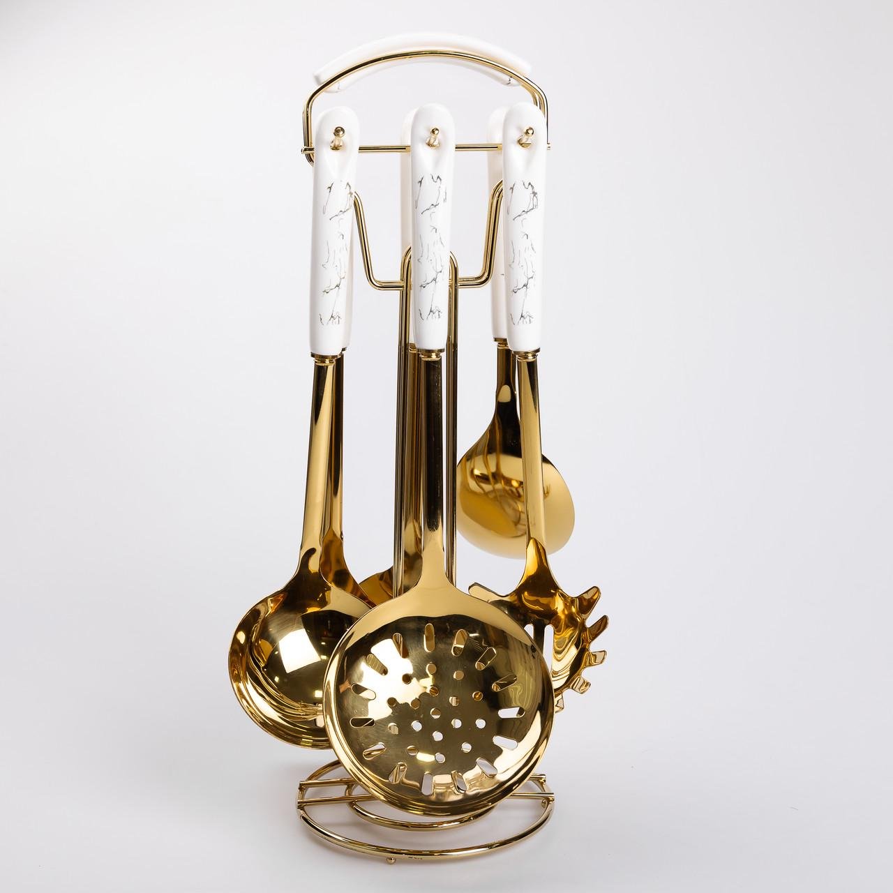 Набор кухонных принадлежностей с керамической ручкой на подставке 6 шт. (HP-20-7) - фото 5 Набор кухонных принадлежностей с керамической ручкой на подставке 6 шт. (HP-20-7) - фото 5