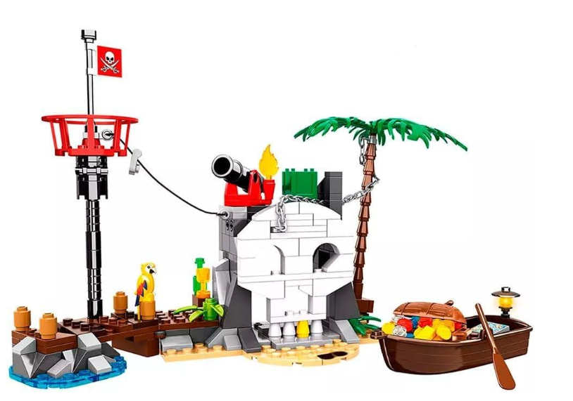 Конструктор WOMA Пиратский остров с пиратским кораблем и пиратами 232 дет.