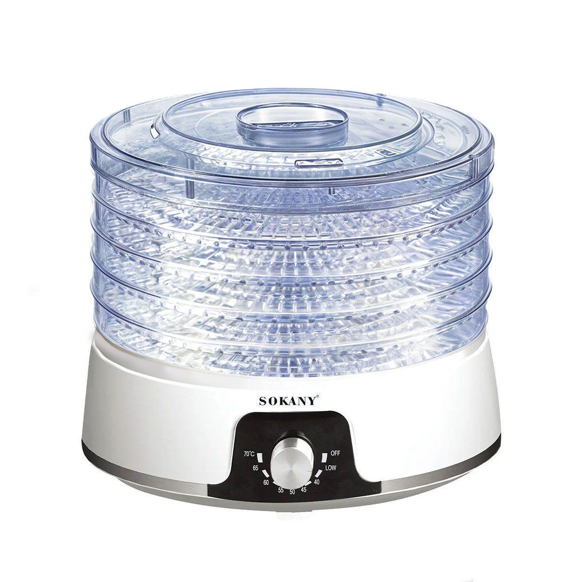 Сушилка для фруктов и овощей Sokany электрическая 5 лотков 350 Вт (5937) Сушилка для фруктов и овощей Sokany электрическая 5 лотков 350 Вт (5937)