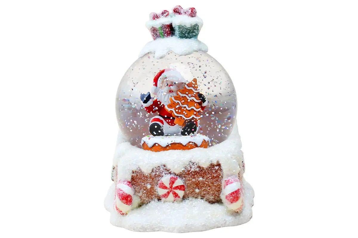 Новогодний светильник LED Шар на санях HC-Q067 с подсветкой музыкой и движением от 3 батареек АА или USB-кабеля 13х15х17 см