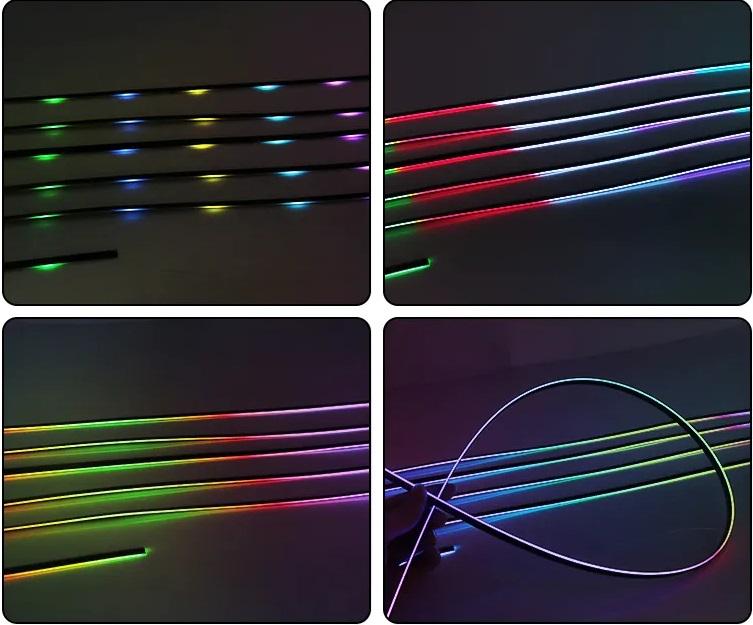 Підсвітка автомобільна в салон Ambient Rgb 18в1 багатобарвна стрічка в торпеду 12 В (4593) - фото 2 Підсвітка автомобільна в салон Ambient Rgb 18в1 багатобарвна стрічка в торпеду 12 В (4593) - фото 2