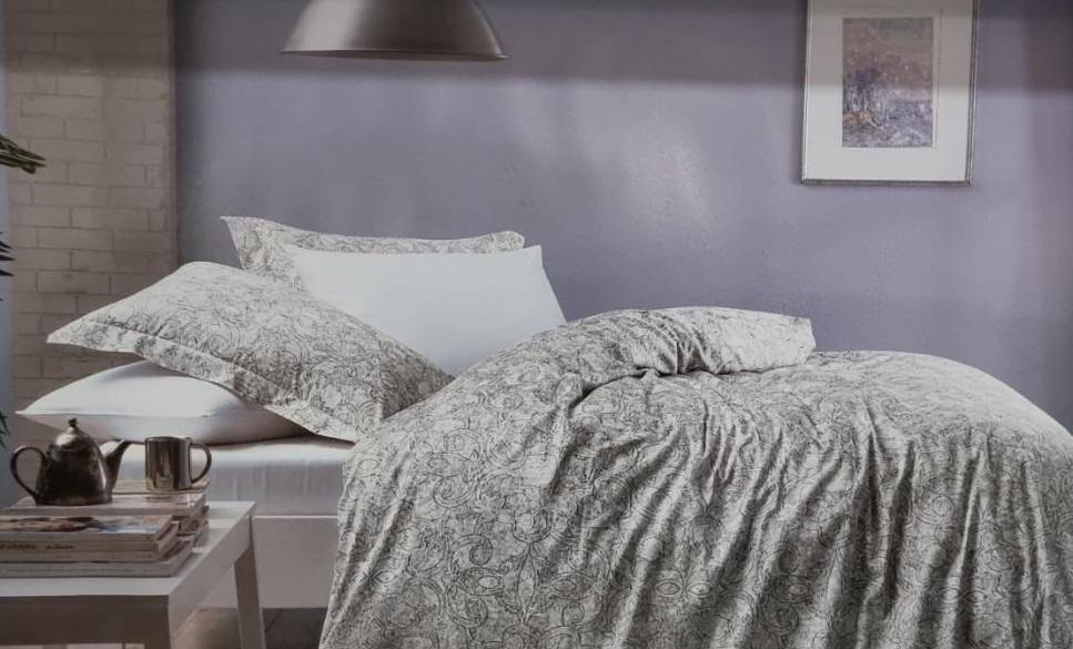 Постельное белье Tivolyo Home Capri делюкс сатин Серый
