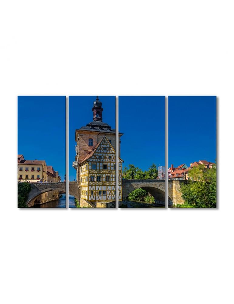 Картина модульная Памятник старой ратуше в Бамберге 4 модуля 70x105 см