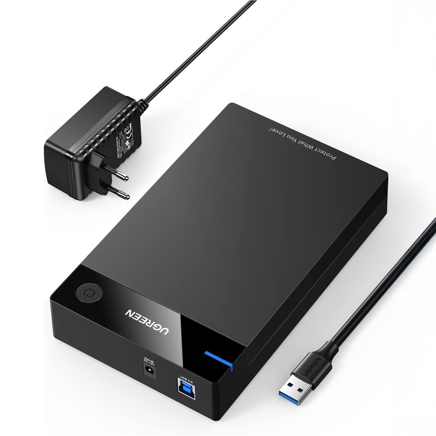 Корпус UGREEN для SSD/HDD 3,5 и 2,5 дюймовых/5 Гбит/с USB 3.0 до SATA III с кабелем USB-Micro-USB Type-B 3.0 Micro-B Черный (50422) - фото 1 Корпус UGREEN для SSD/HDD 3,5 и 2,5 дюймовых/5 Гбит/с USB 3.0 до SATA III с кабелем USB-Micro-USB Type-B 3.0 Micro-B Черный (50422) - фото 1