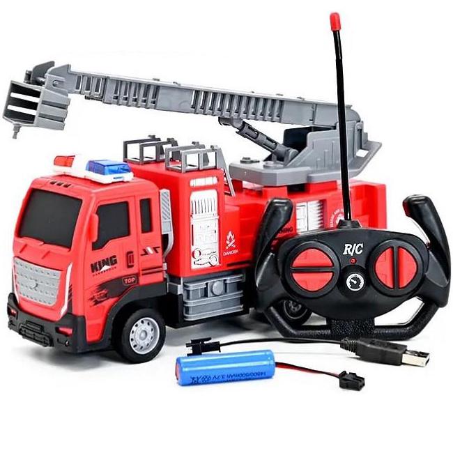 Радиоуправляемая игрушка RC Fire Truck 1:16 Пожарная машина с выдвижной стремянкой и аккумулятором (30101148)