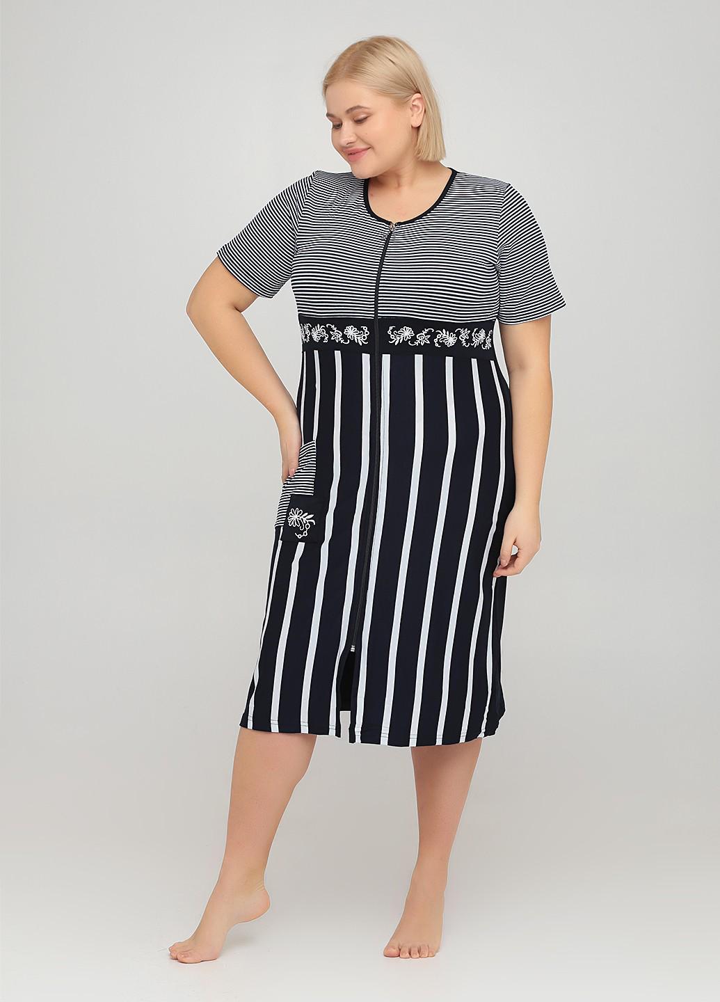 Халат женский Wild Love 2XL Черный/Белый (82718)