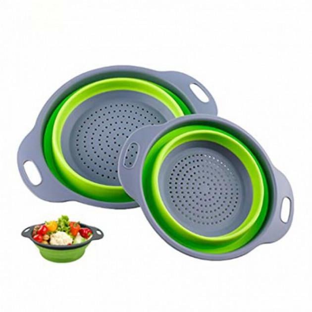 Друшляк складаний Collapsible filter baskets 2в1 силіконовий великий і маленький 2 шт. (AR003806) - фото 2