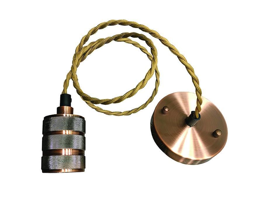 Підвісний світильник бронза без плафона з текстильним шнуром Levistella AMP21005-1