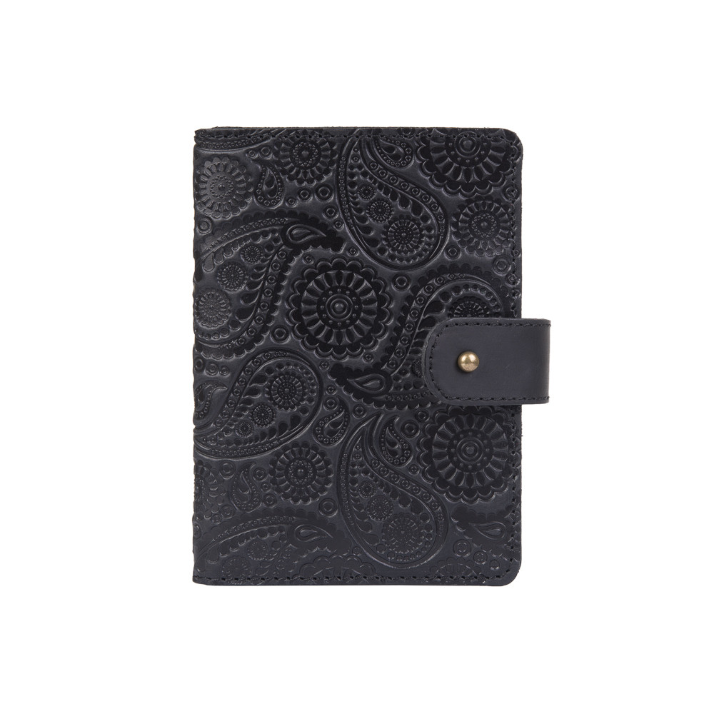 Портмоне HiArt Buta Art PB-03S/1 Shabby Night из натуральной кожи для паспорта/ID документов Черный (PB-03S/1-S19-4205-T004)