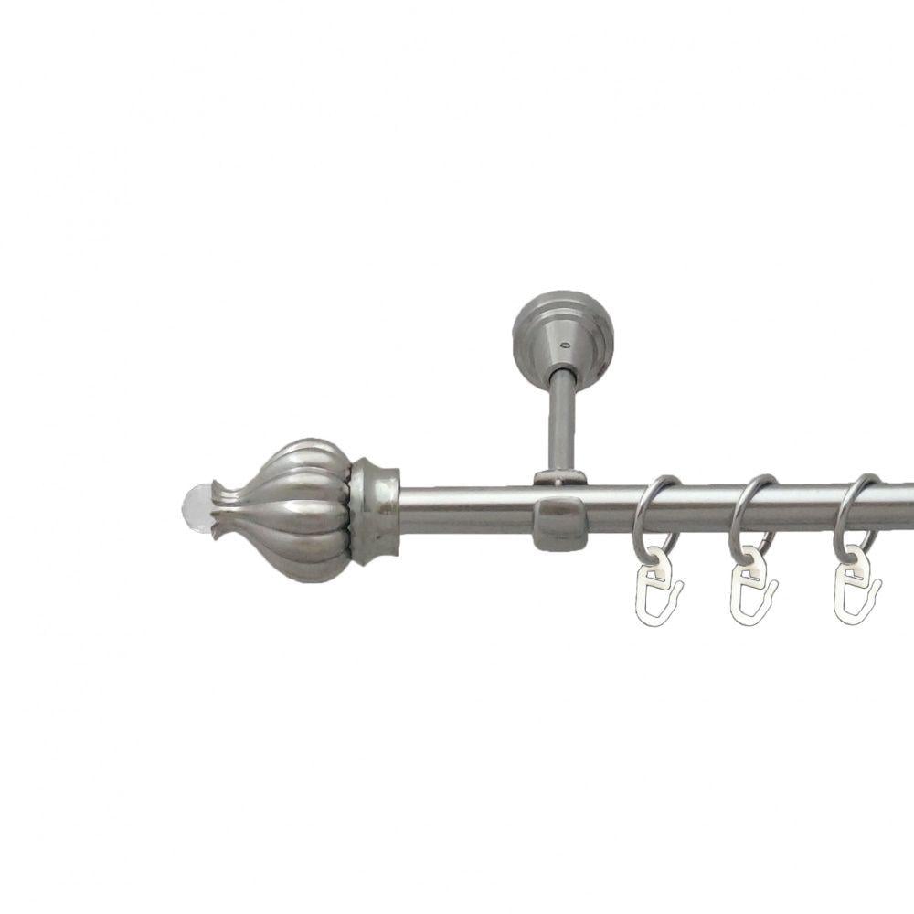 Карниз металевий Orvit Таджа-Кристал однорядний відкритий/гладка труба/кільце металеве Нержавіюча Сталь 16 мм 200 см (5503065) - фото 1