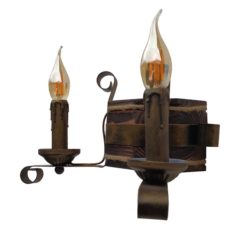 Бра дерев'яний Light House LPR-20103/2W Коричневий (112177) - фото 2