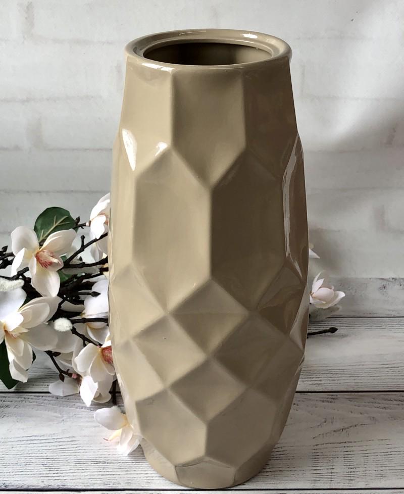 Ваза керамическая BonaDi Эдем глянец 30 см Beige (10200456)