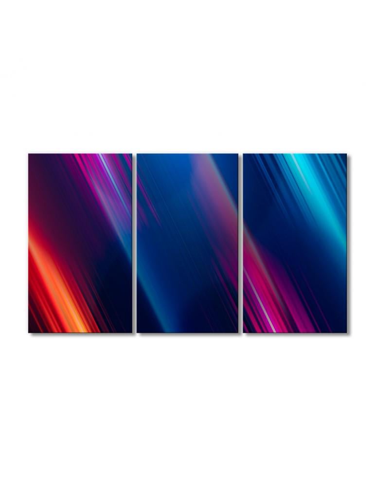 Картина модульная Сине-красная абстракция 3 модуля 70x105 см