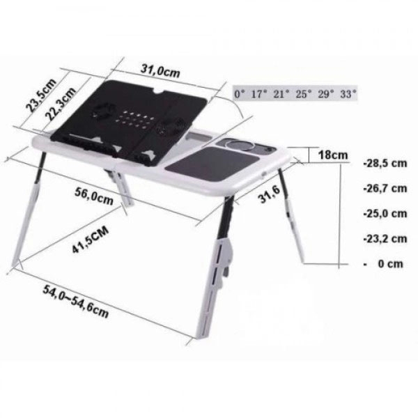 Столик для ноутбука E-Table LD-09 подставка с охлаждением 2xUSB кулер (tf3737) - фото 4