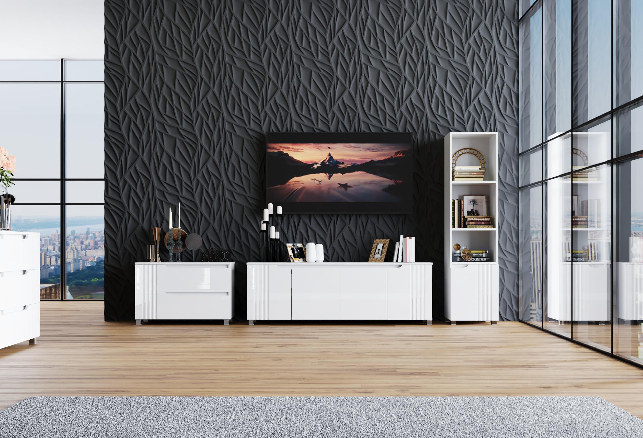 Комод DiPortes Портленд К-28 80/53/40 см Білий глянець (01447) - фото 3 Комод DiPortes Портленд К-28 80/53/40 см Білий глянець (01447) - фото 3