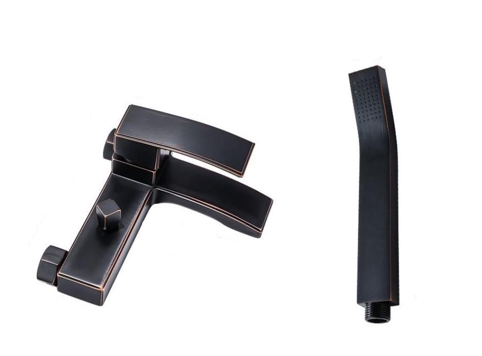 Душевый гарнитур для ванны скрытого монтажа из латуни 2в1 WanFan Черный (1801953842)
