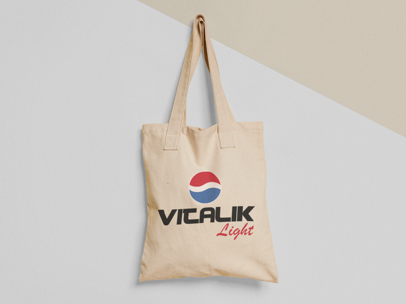 Эко-сумка шоппер с принтом "Vitalik light" 38х40 см Бежевый (ИМ2-Т)