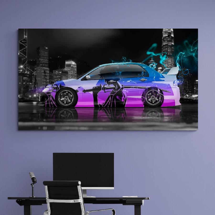 Картина на холсте HolstPrint Спорткар Subaru 50х100 см