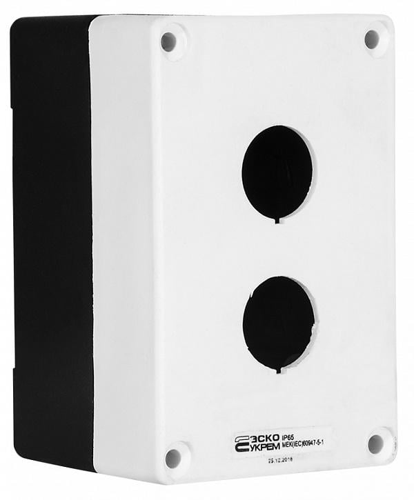 Корпус кнопочного поста АСКО-Укрем HJ9-2 2 местный 22 мм Белый (A0140020035)