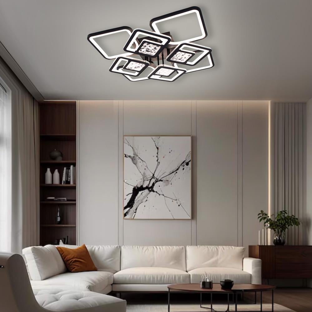 Люстра смарт світлодіодна ESLLSE TETRA TWIST ICE 165W 8S керована 595x595x110 мм Чорний (10585) - фото 6 Люстра смарт світлодіодна ESLLSE TETRA TWIST ICE 165W 8S керована 595x595x110 мм Чорний (10585) - фото 6