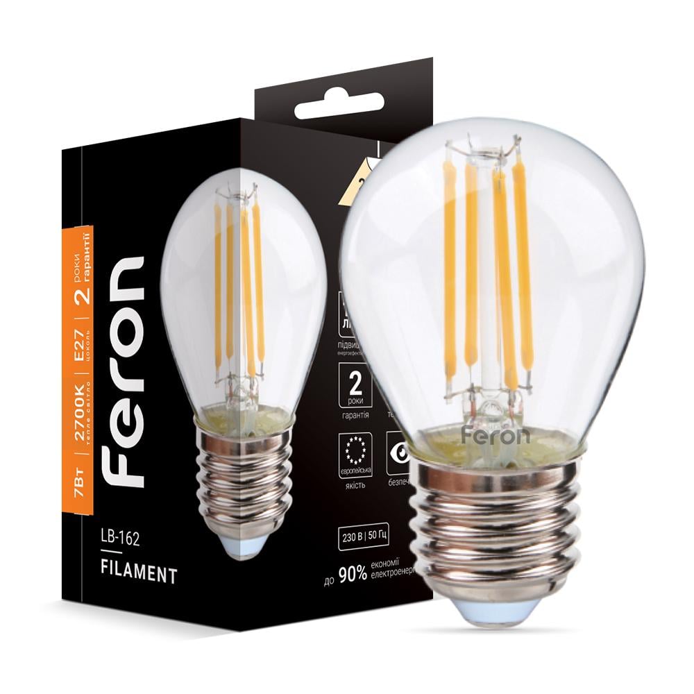 Светодиодная лампа Feron Filament LB-162 7 Вт E27 2700K (15186)