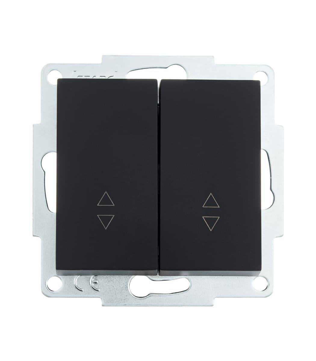 Вимикач двоклавішний прохідний Lezard Vesna Чорний (27549261)