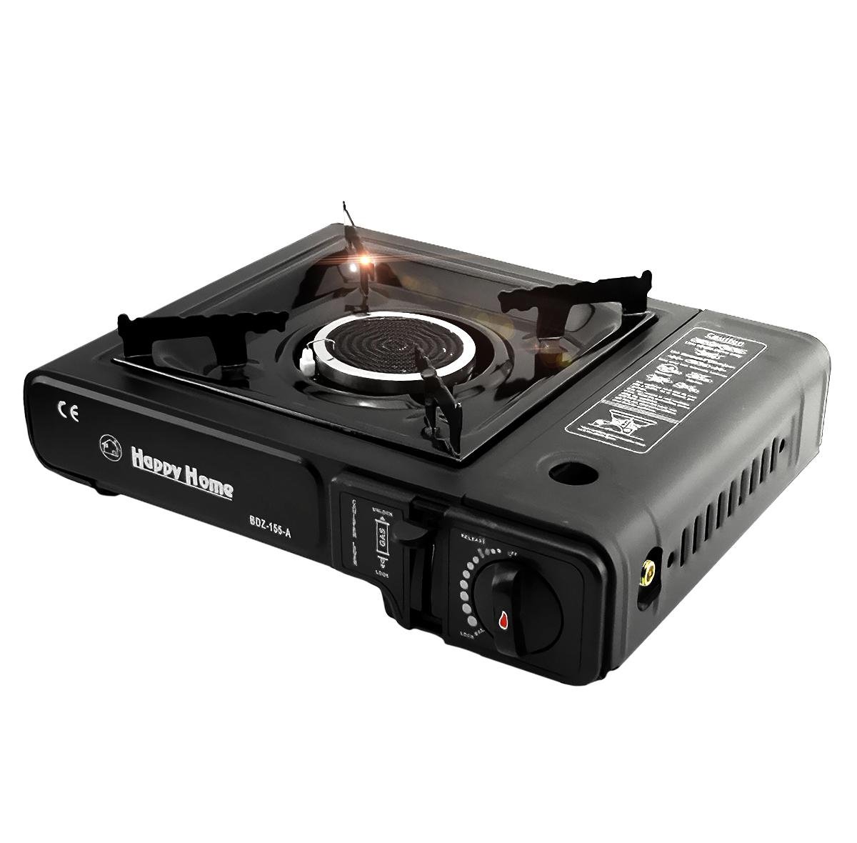 Плита газова керамічна переносна туристична Happy Home Black (451177727)