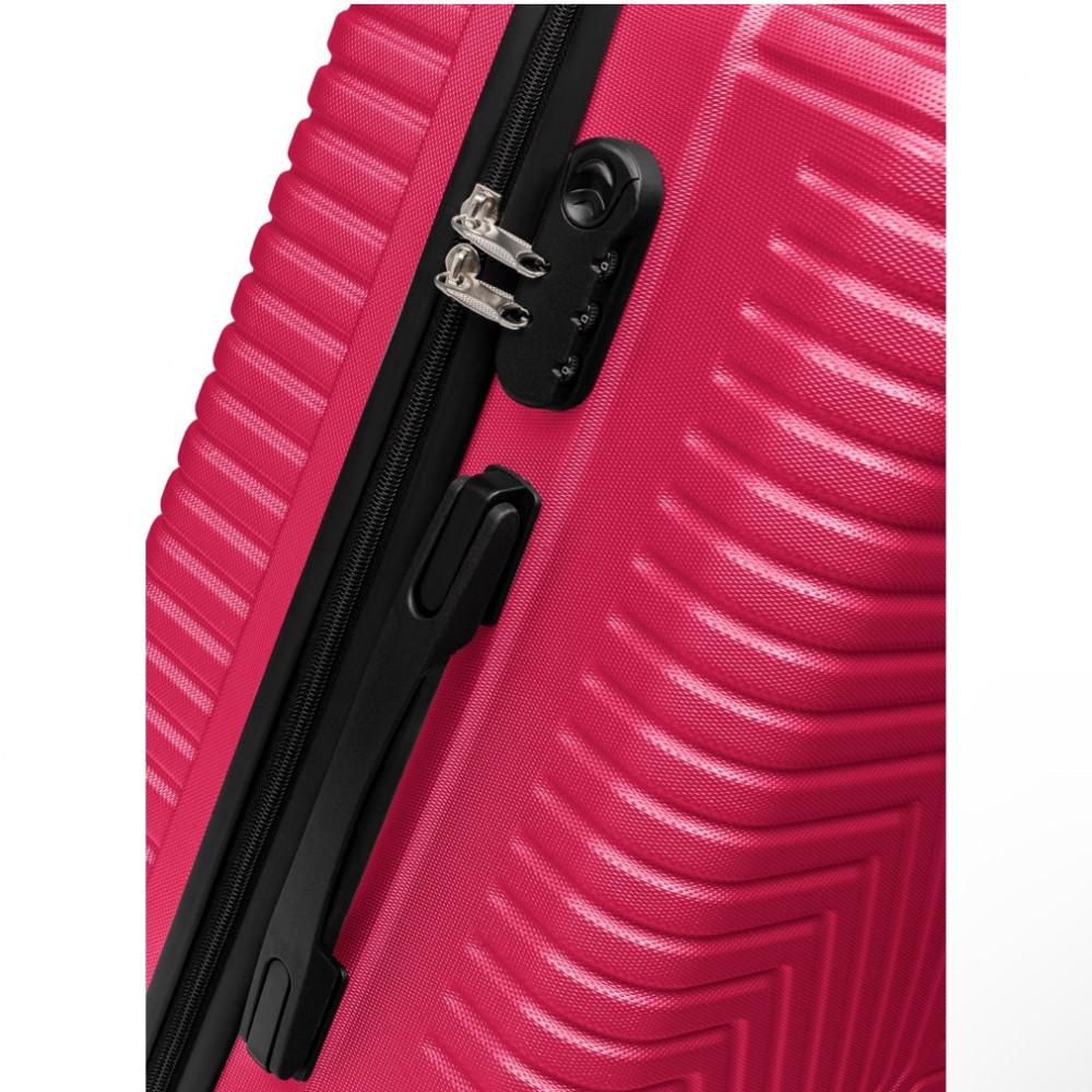Валіза Polo ПК020-S полікарбонат на 4-х подвійних колесах маленька S 50 л Фуксія - фото 4