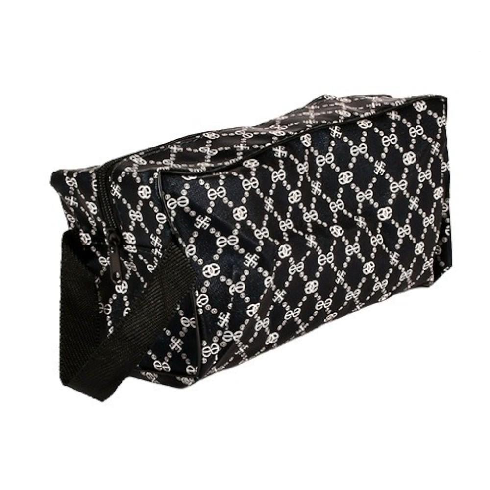 Косметичка большая женская Stenson Style 26х12х11 см Черный с белым (R33397)