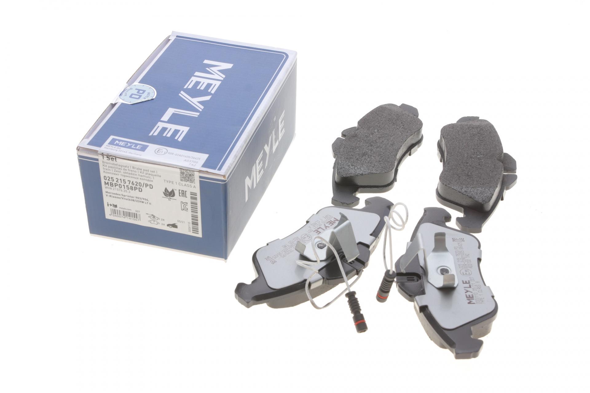 Колодки тормозные передние Meyle для MB Sprinter 208-316 96- Ate Platinum (025 215 7620/PD)