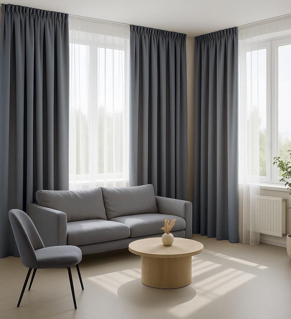 Комплект штор блекаут 2 шт. 300х275 см Серый (8132-15-300-275)