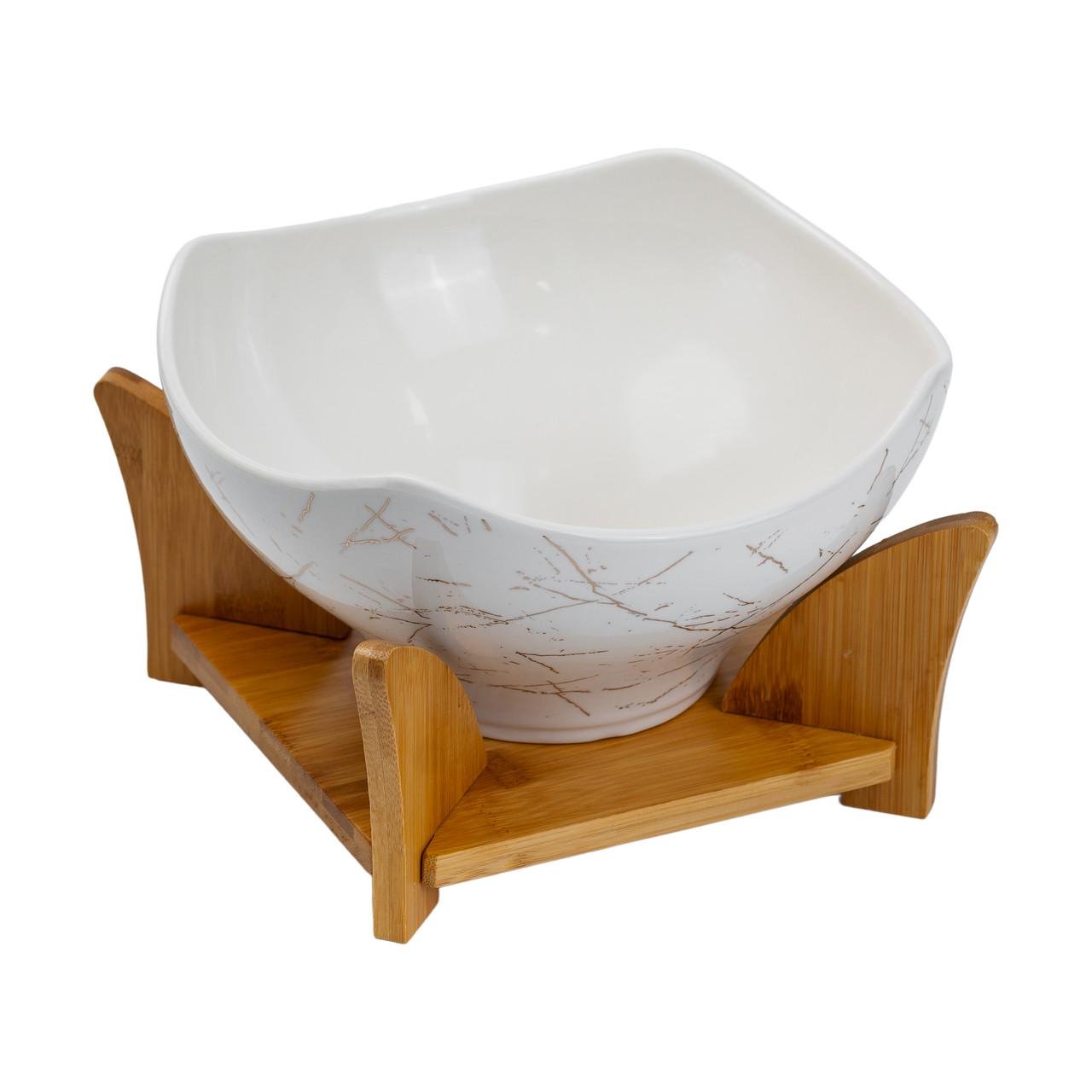 Салатниця керамічна з ложкою та вилкою на підставці 22х22х14 см (HP1228) - фото 6 Салатниця керамічна з ложкою та вилкою на підставці 22х22х14 см (HP1228) - фото 6