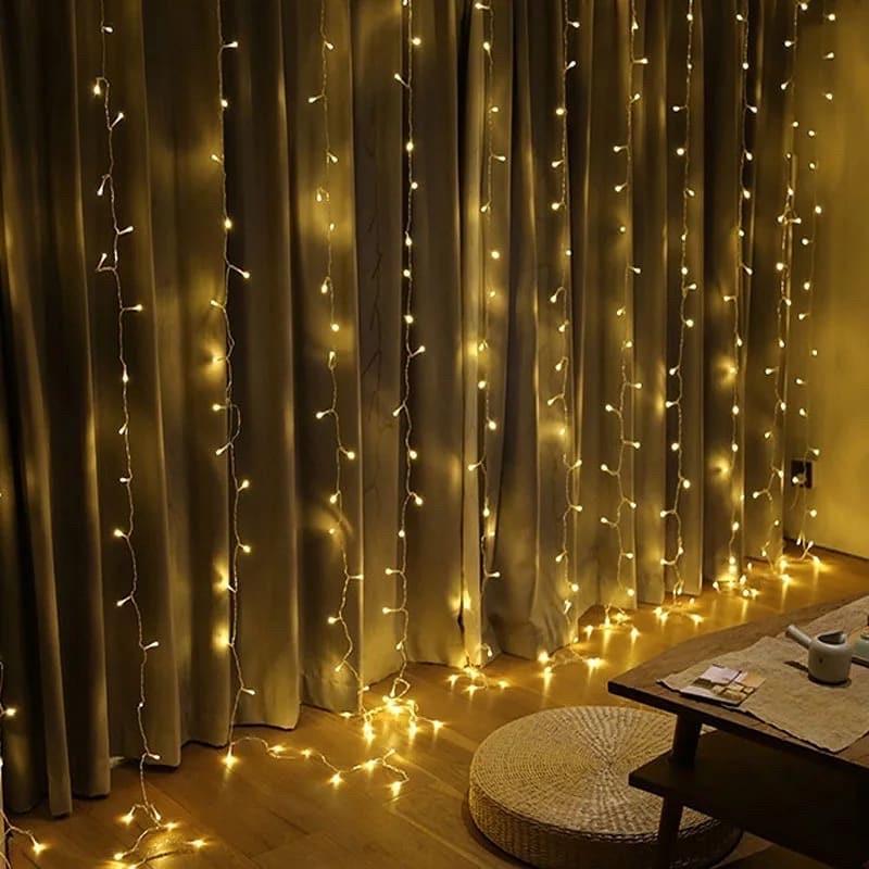 Гірлянда водоспад на вікно 3х3 м 400 LED Білий теплий (1538266443)
