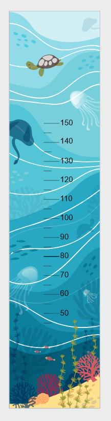 Ростомер для школы/детского сада Океан 480х2090 мм (RM0013)