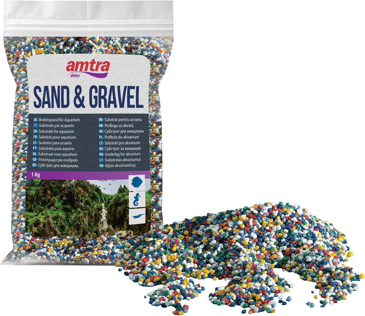 Грунт для аквариума Amtra Wave Color Fine Gravel 2-3 мм 1 кг Разноцветный (1353884589)