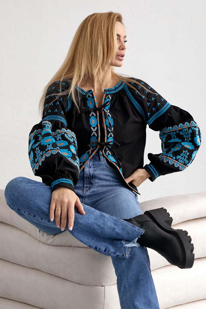 Рубашка вышитая ESQ L Черный (10101600) - фото 6 Рубашка вышитая ESQ L Черный (10101600) - фото 6