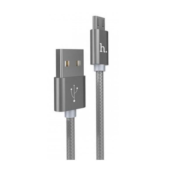 Кабель Hoco X2 knitted Micro Charging cable 2,4A 1 м Silver