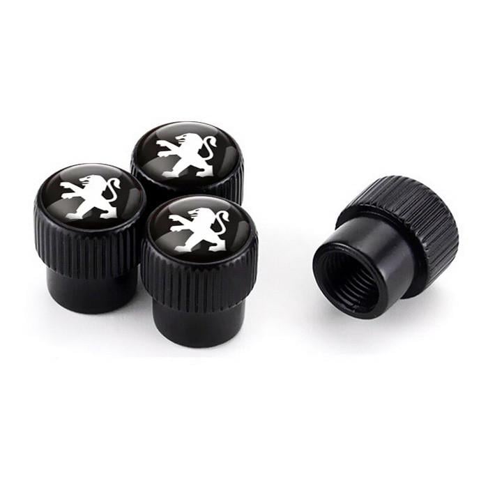 Набір захисних ковпачків на ніпель SUNROZ Caps Пежо Premium Style Black Peugeot 4 шт. (A-67541)