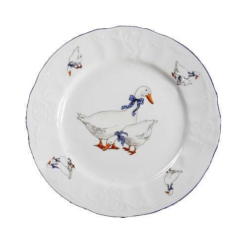 Тарелка десертная Thun Bernadotte Гуси фарфор d 19 см 6 шт. (5936B52)