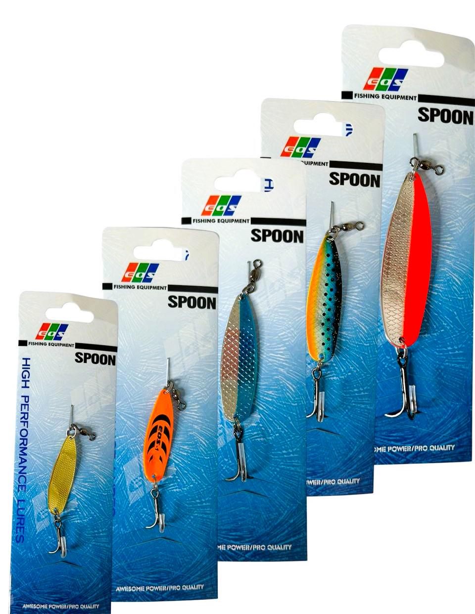 Набор блесен-колебалок EOS №5 для ловли хищной рыбы щука/судак/жере/окунь/форель 5 шт. 4/8/12 г (2258941253)