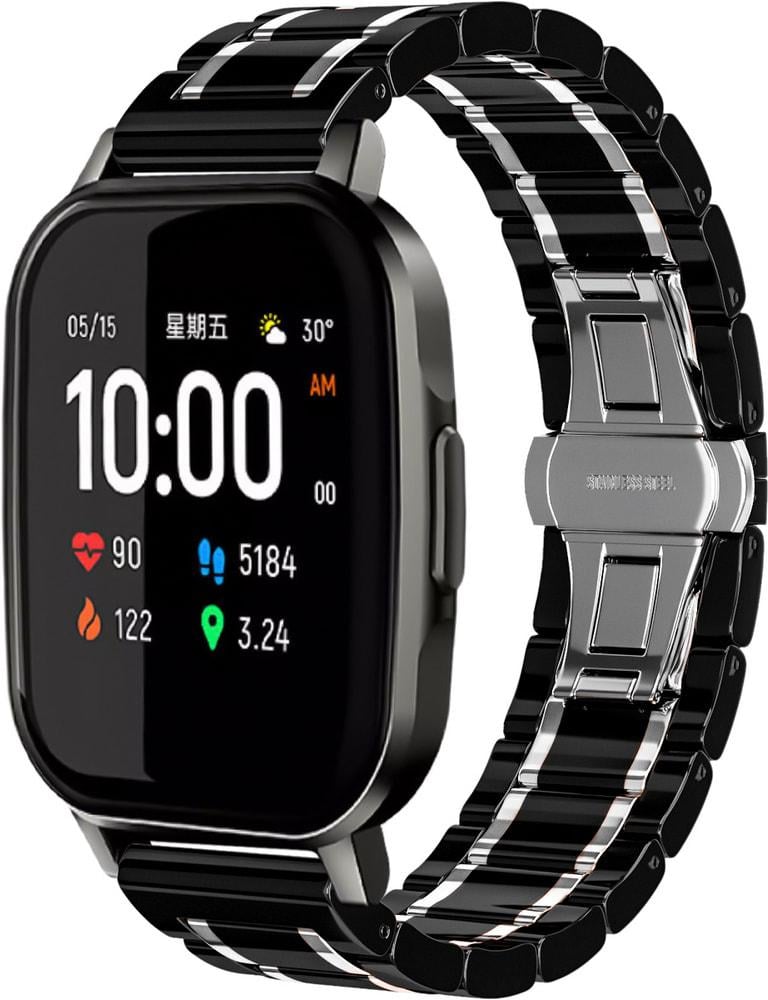 Ремінець керамічний Ceramo для Haylou Smart Watch 2 LS02 Black/White (28742-1E) Ремінець керамічний Ceramo для Haylou Smart Watch 2 LS02 Black/White (28742-1E)