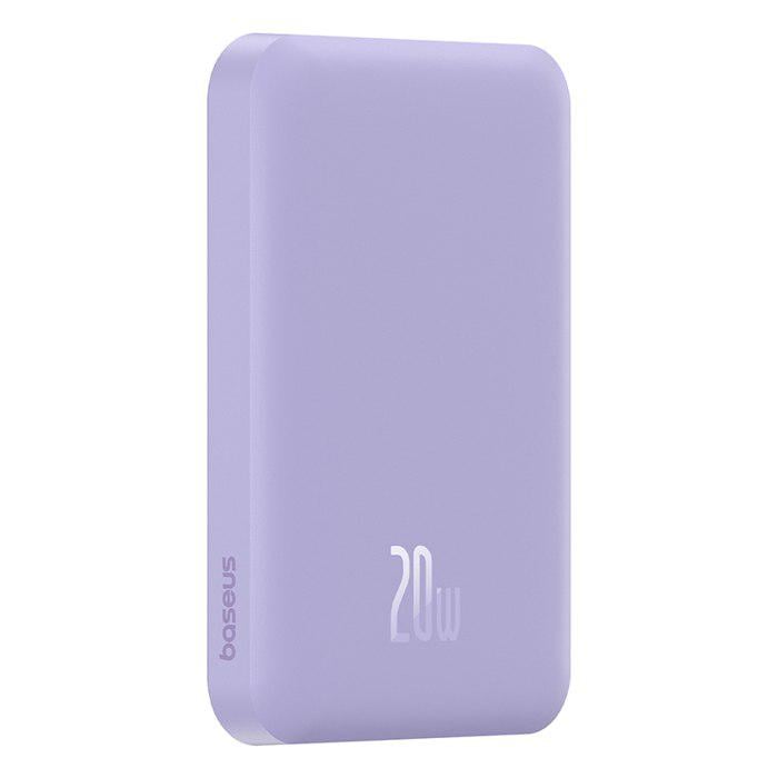 Повербанк BASEUS Magnetic Mini 5000mAh 20W с беспроводной зарядкой Qi 15W Purple (P10022107513-00) - фото 6