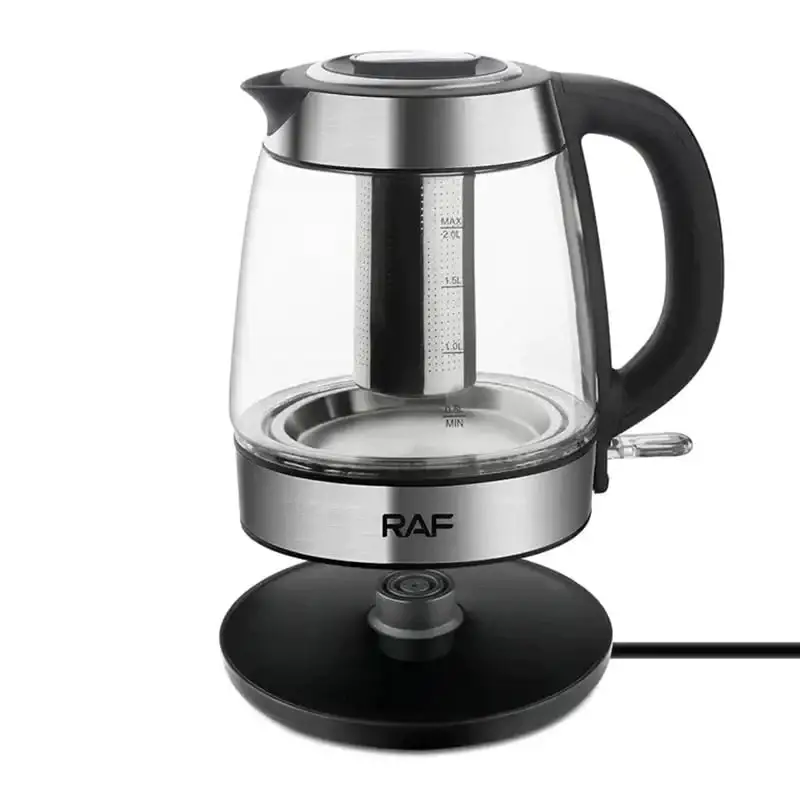 Електрочайник скляний на 2 л з металевим фільтром (RAF 7922) - фото 3 Електрочайник скляний на 2 л з металевим фільтром (RAF 7922) - фото 3