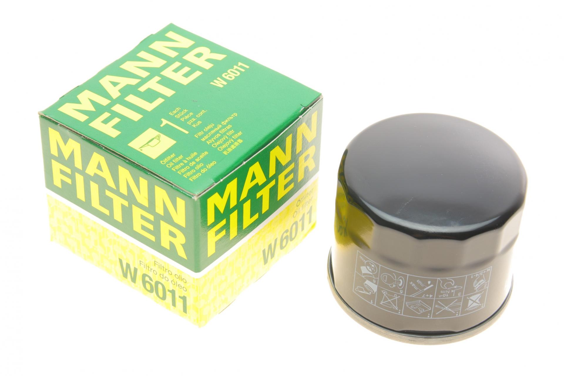Фильтр масляный Mann-Filter для Smart Fortwo Coupe/Cabrio 1,0i 07- (W 6011)