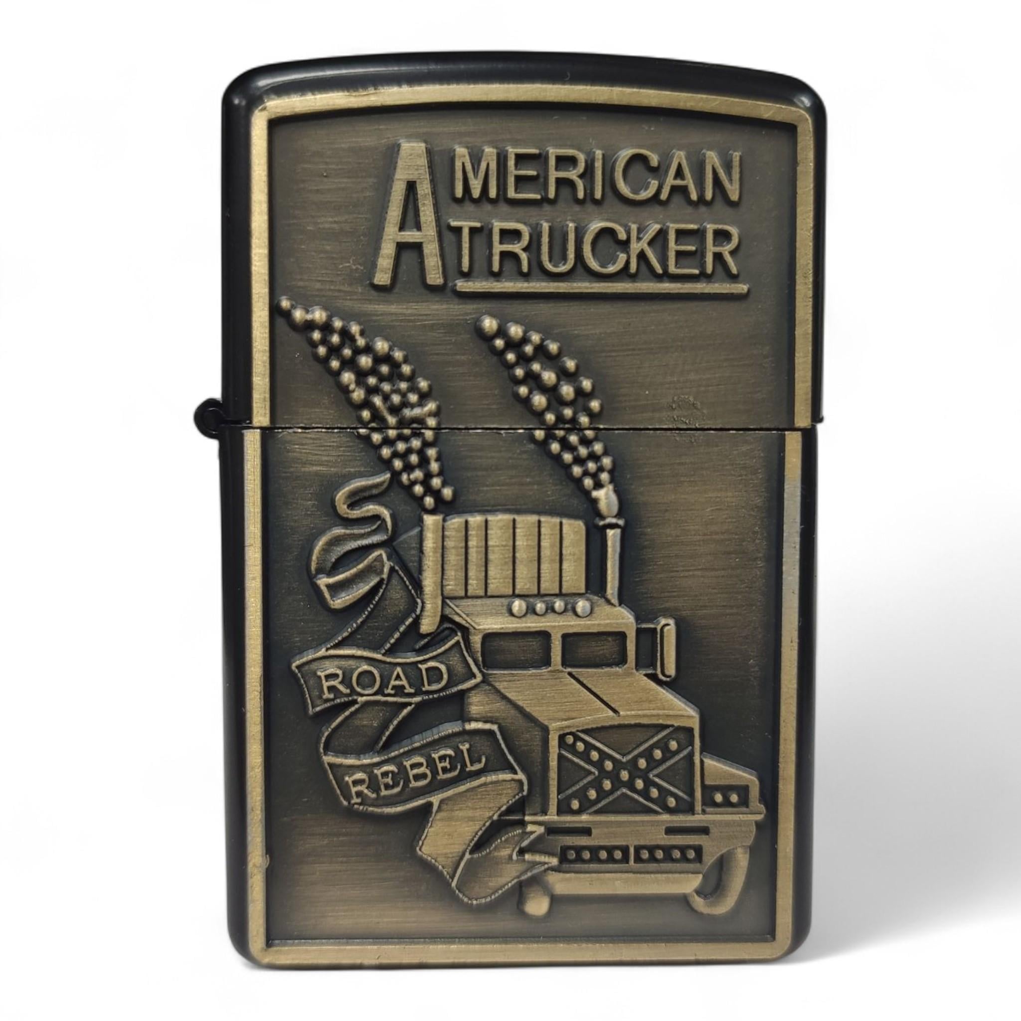 Зажигалка бензиновая American Atrucker HL-498 Brass в подарочной упаковке (26154779)