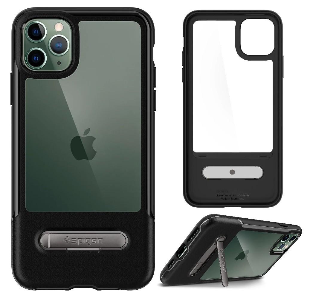 Чехол прозрачный бронированый с подставкой Spigen Ultra Hybrid S для Iphone 11 Pro Max (6.5") Black