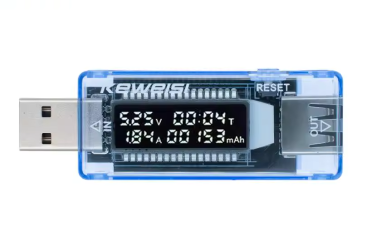 Тестер USB Keweisi вольтметр/амперметр/измеритель емкости/напряжения/времени заряда Blue (1dd9262e)