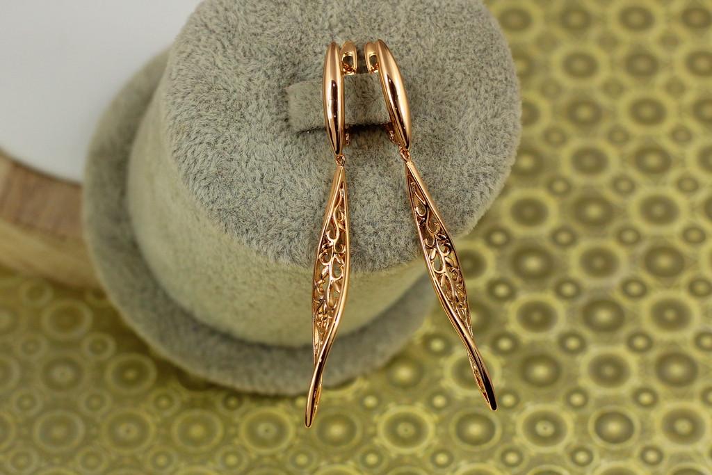 Серьги подвески Xuping Jewelry Витая сосулька 5,7 см Золотистый (2090860309)