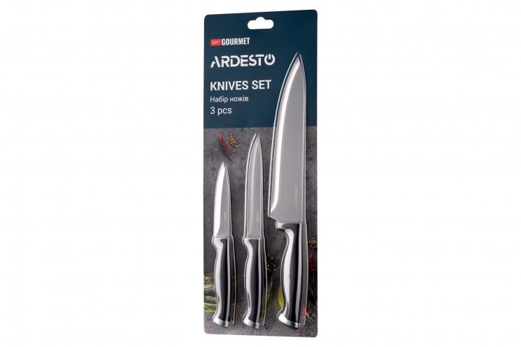 Набор ножей Ardesto Gemini Gourmet нержавеющая сталь/пластик 3 шт. (AR2103BL) - фото 2 Набор ножей Ardesto Gemini Gourmet нержавеющая сталь/пластик 3 шт. (AR2103BL) - фото 2
