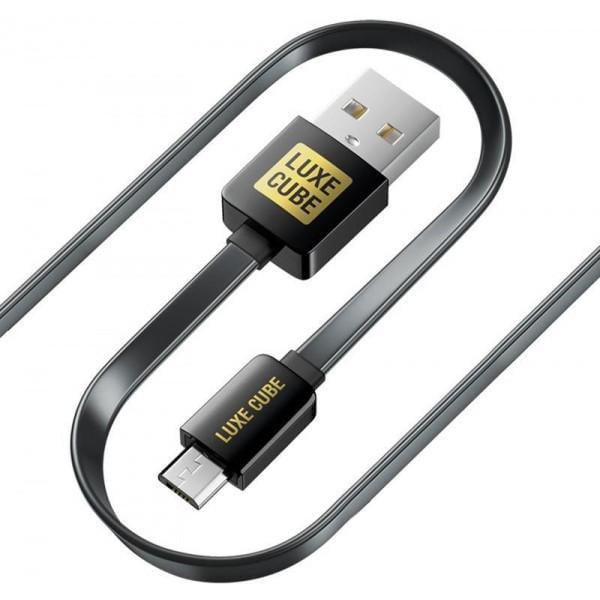 Кабель Luxe Cube Flat USB-microUSB 1м Black (2231252966013)